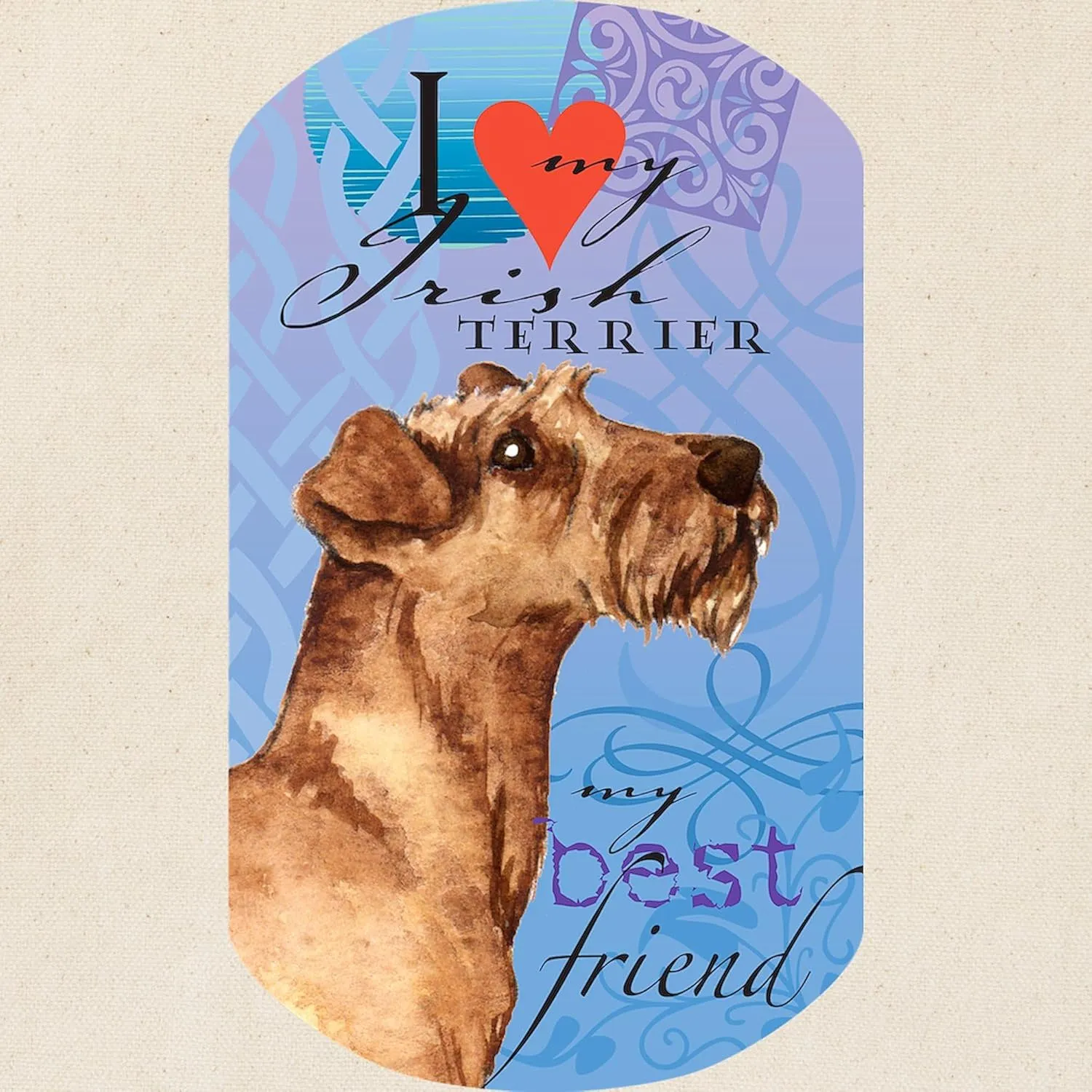 CafePress Irish Terrier Tote Bag Reusable Natural Beige Canvas Shopping Bag