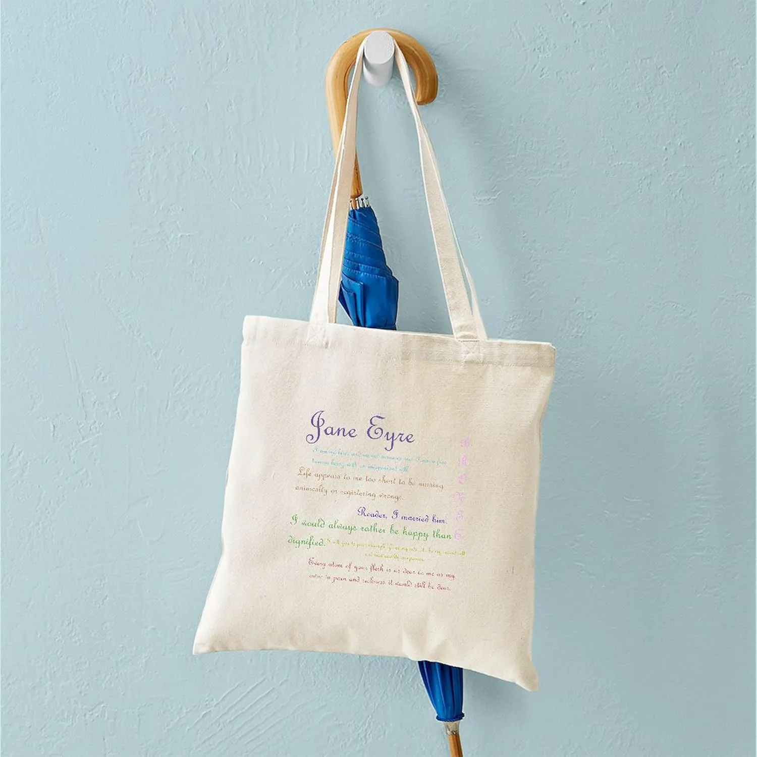 CafePress Jane Eyre Quotes Tote Bag Reusable Natural Beige Canvas Shopping Bag