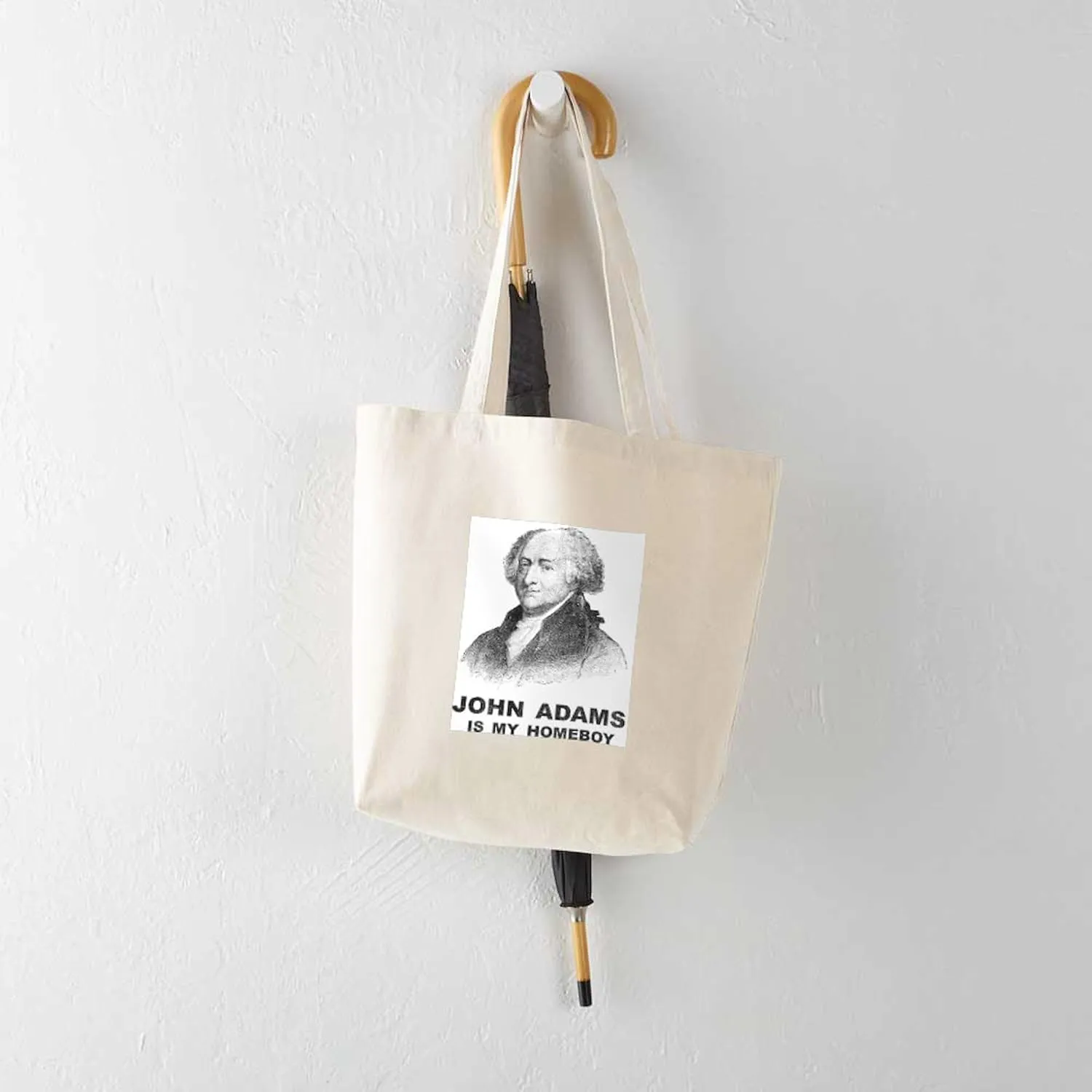 CafePress John Adams Is My Homeboy Tote Bag Reusable Natural Beige Canvas Shopping Bag