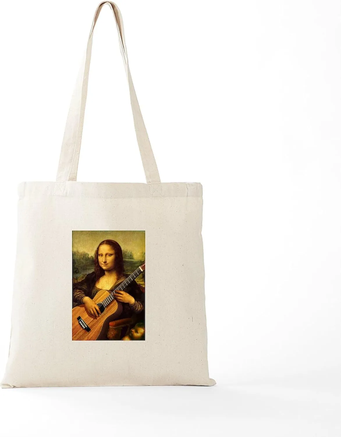 CafePress Mona Guitar Tote Bag Natural Canvas Tote Bag, Reusable Shopping Bag