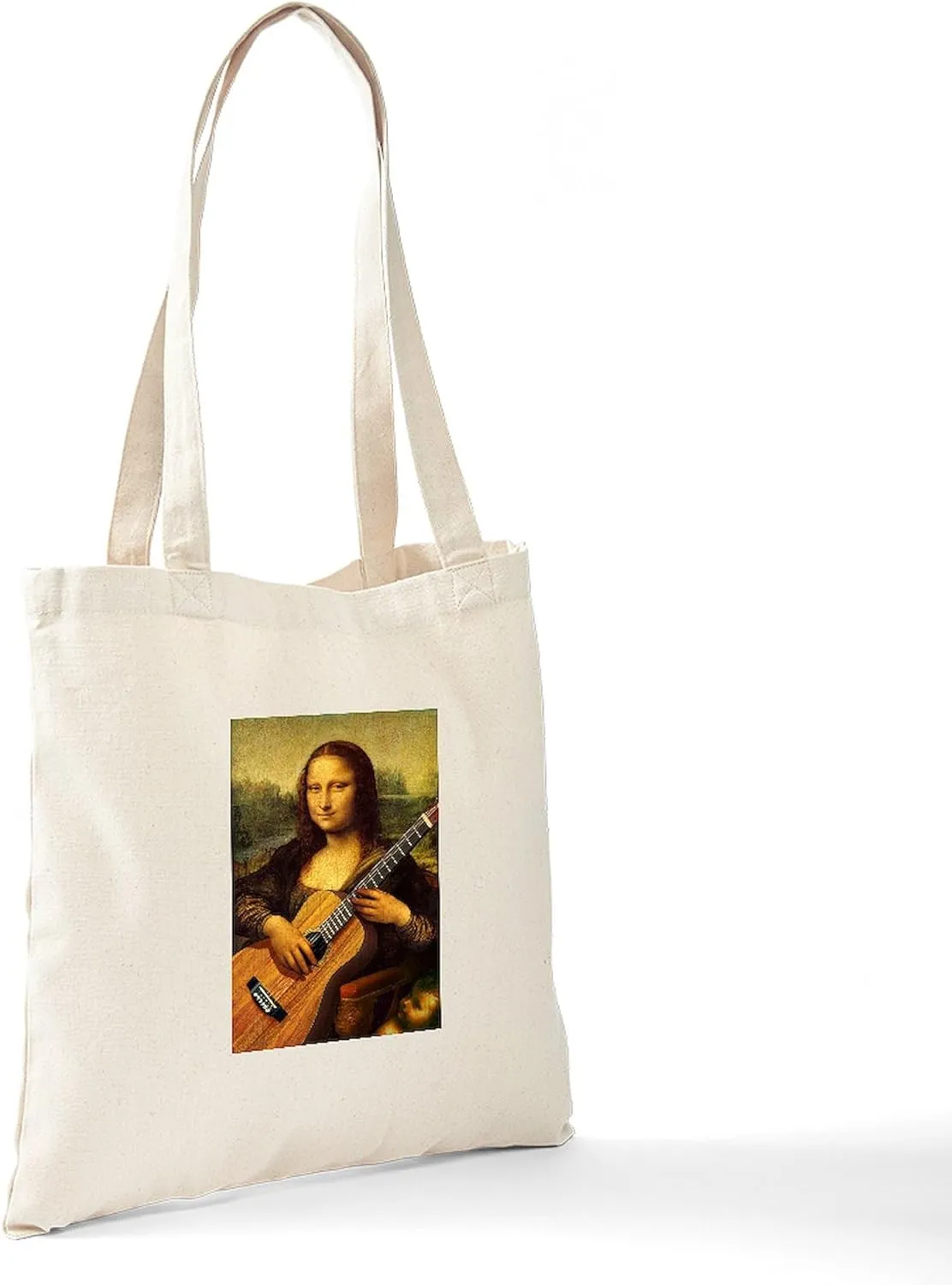 CafePress Mona Guitar Tote Bag Natural Canvas Tote Bag, Reusable Shopping Bag