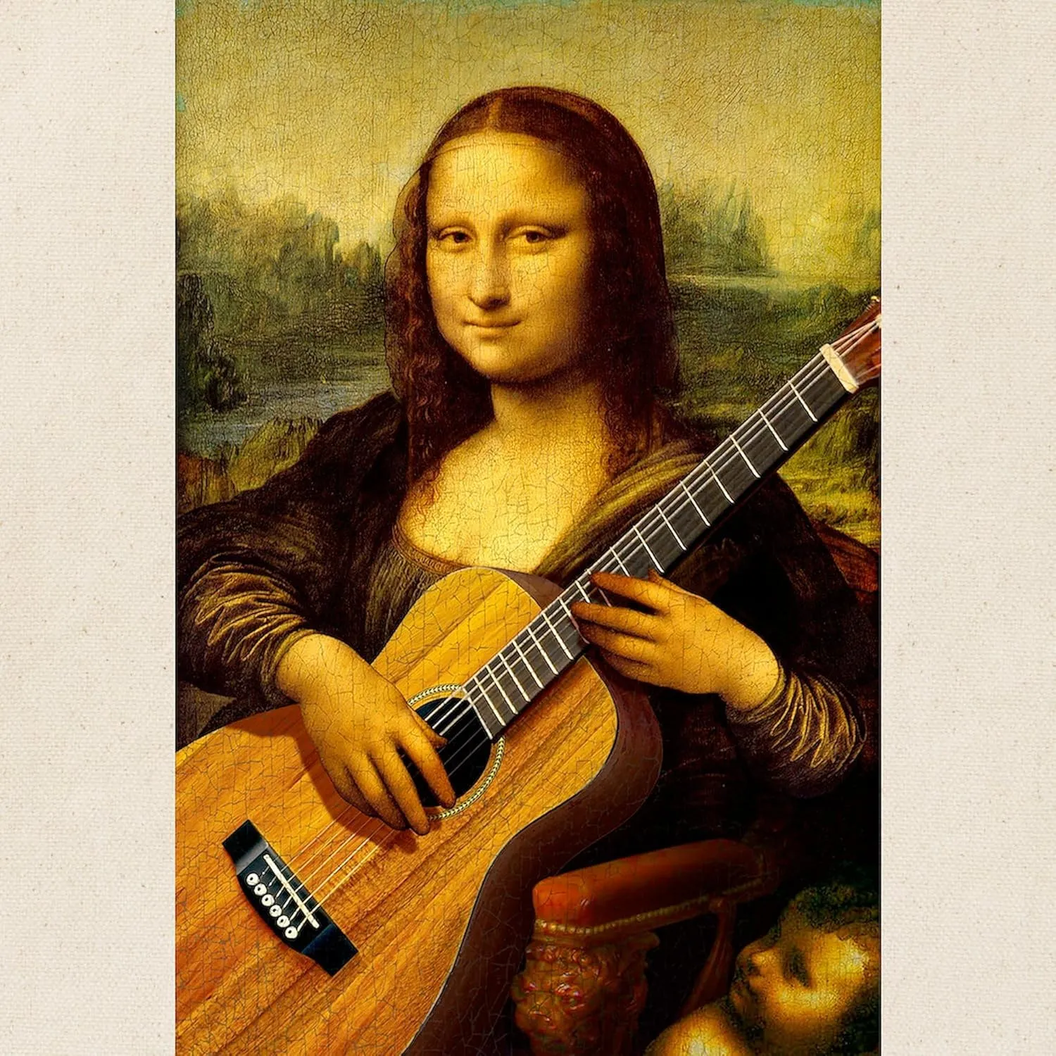 CafePress Mona Guitar Tote Bag Natural Canvas Tote Bag, Reusable Shopping Bag