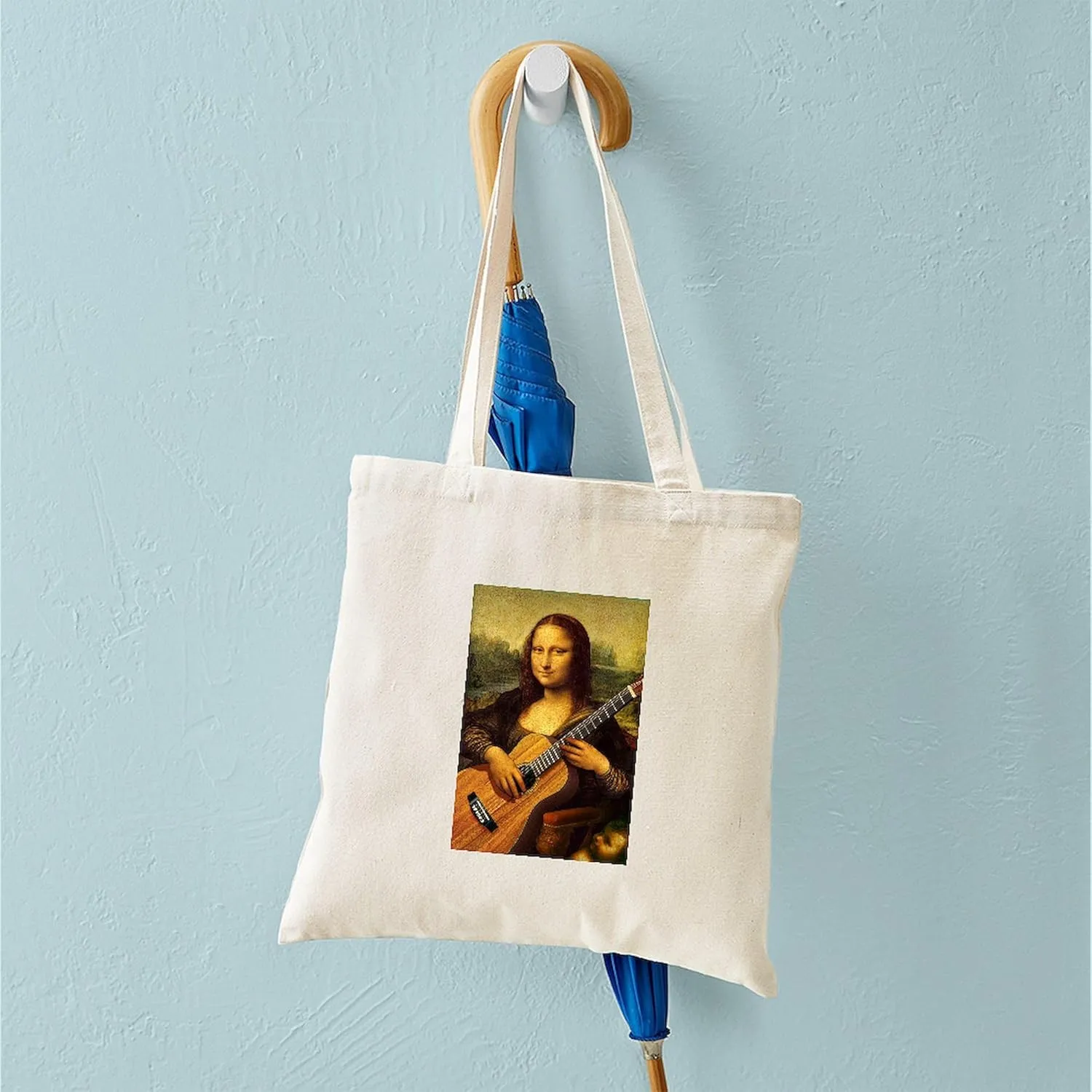 CafePress Mona Guitar Tote Bag Natural Canvas Tote Bag, Reusable Shopping Bag