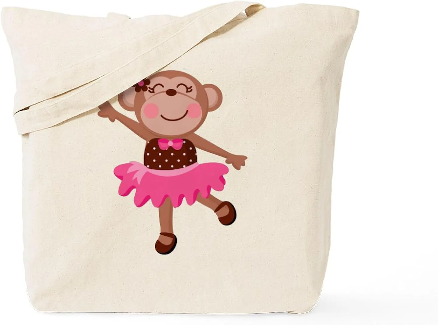 CafePress Monkey Ballerina Tote Bag Reusable Natural Beige Canvas Shopping Bag