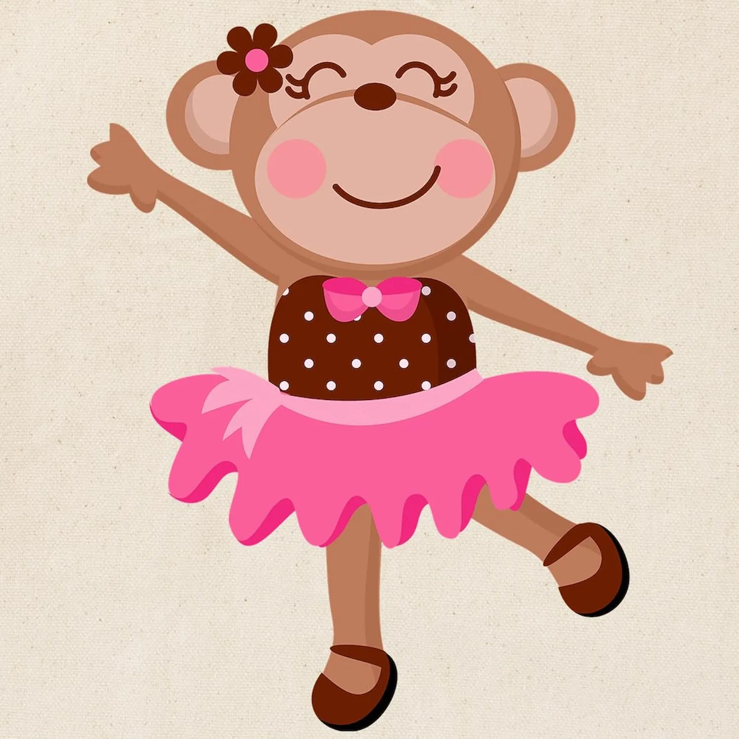 CafePress Monkey Ballerina Tote Bag Reusable Natural Beige Canvas Shopping Bag
