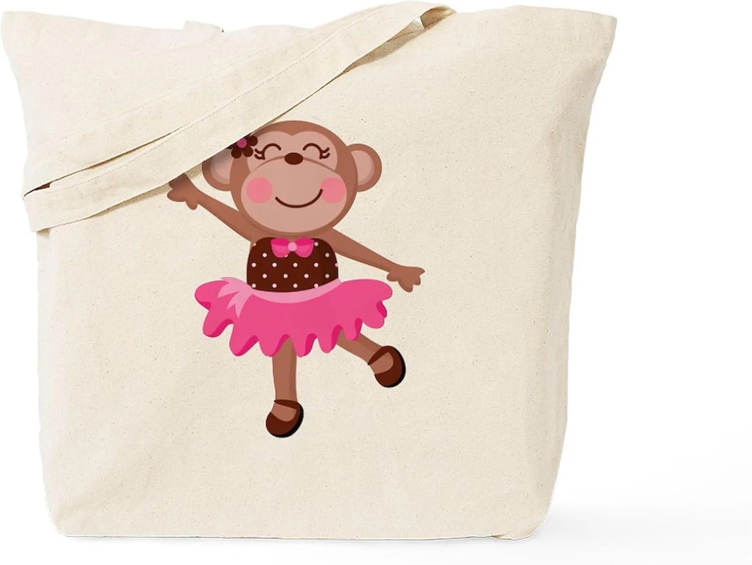 CafePress Monkey Ballerina Tote Bag Reusable Natural Beige Canvas Shopping Bag