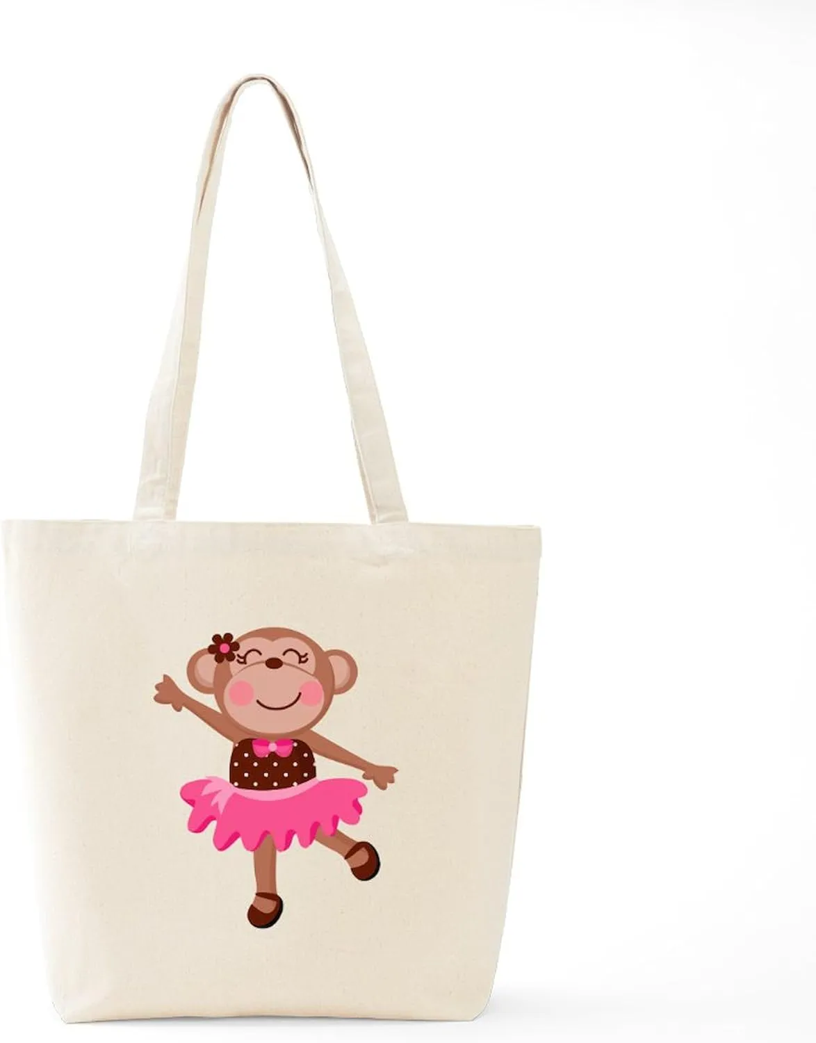 CafePress Monkey Ballerina Tote Bag Reusable Natural Beige Canvas Shopping Bag