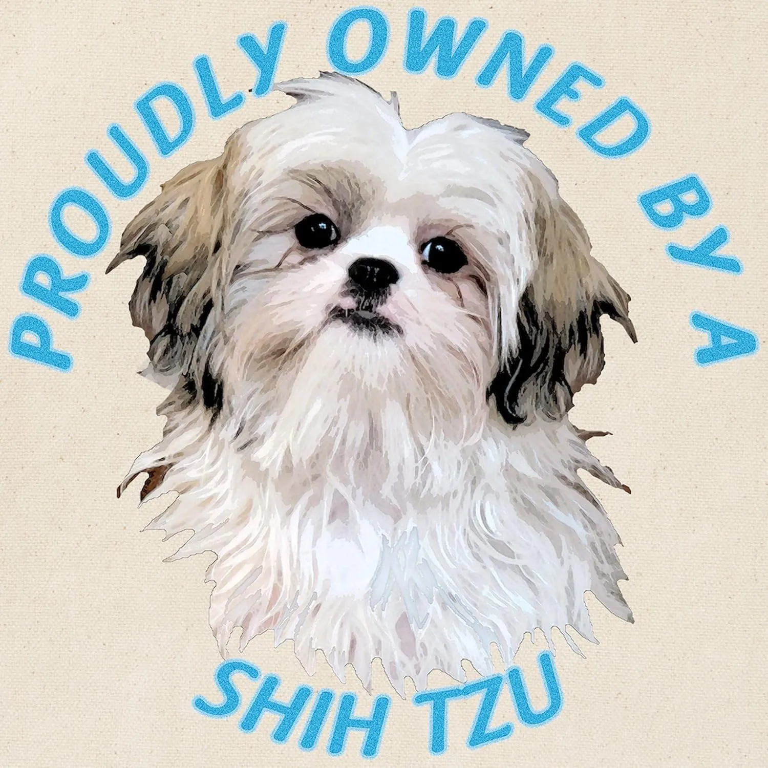 CafePress Proudly Owned Shih Tzu Tote Bag Reusable Natural Beige Canvas Shopping Bag