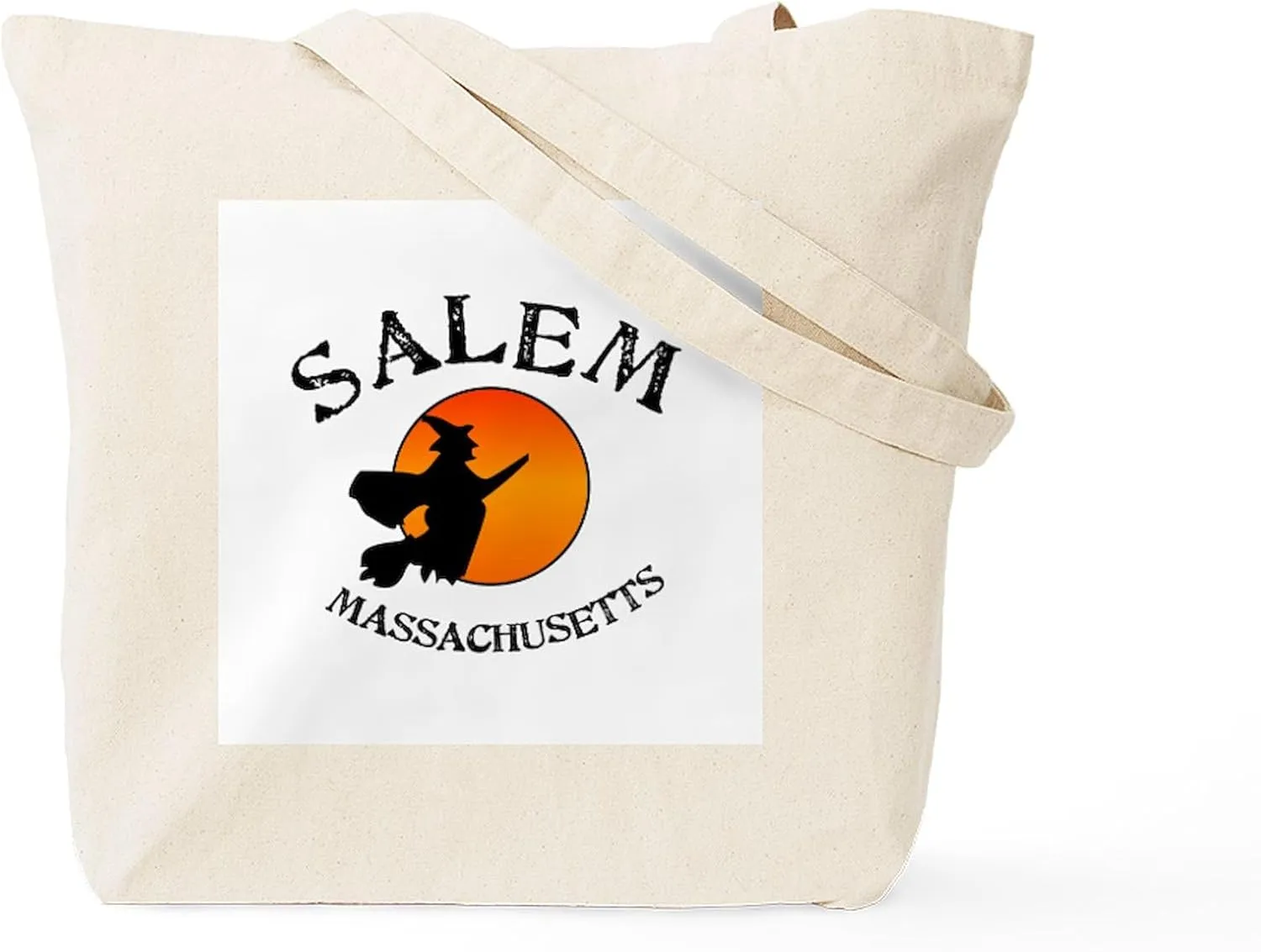 CafePress Salem MA Witch Tote Bag Reusable Natural Beige Canvas Shopping Bag