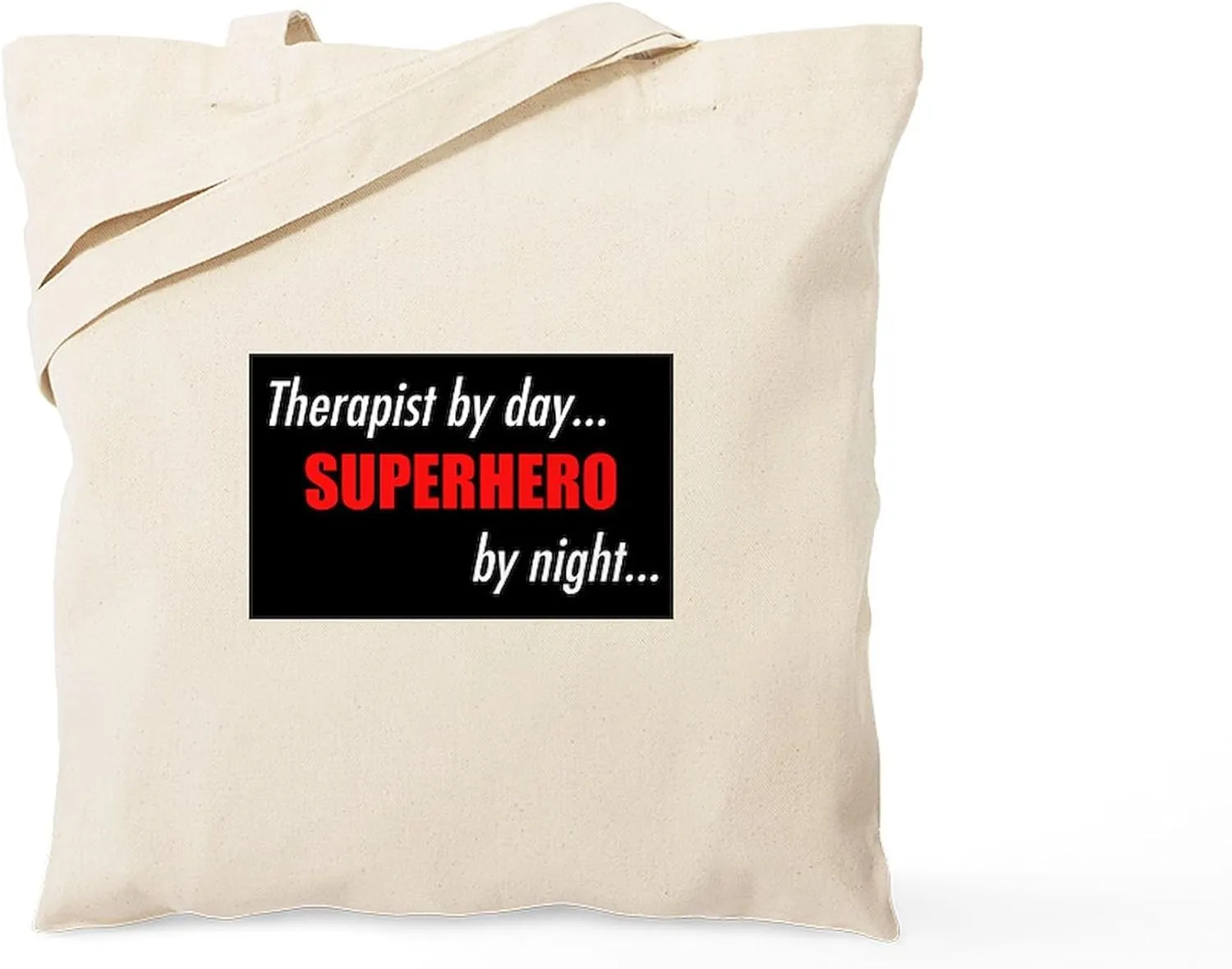 CafePress Superhero Therapist Tote Bag Natural Canvas Tote Bag, Reusable Shopping Bag
