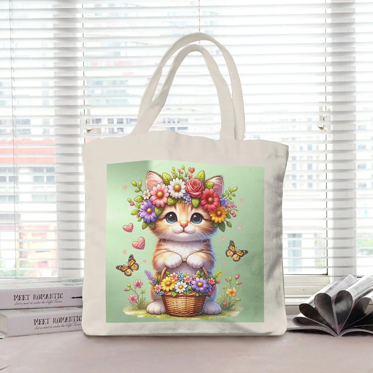 Canvas Tote Bag for Women Weekender Travel Bags Reusable Grocery Bags with Handles Aesthetic Shoulder Tote