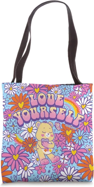 Care Bears Love Yourself Calming Heart Bear Floral Portrait Tote Bag