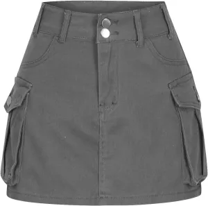 Cargo Denim Skirts for Women Solid Casual Short Jean Skirt Bodycon High Waist Wrap Skirts 2025 Trendy Y2K Mini Skirt