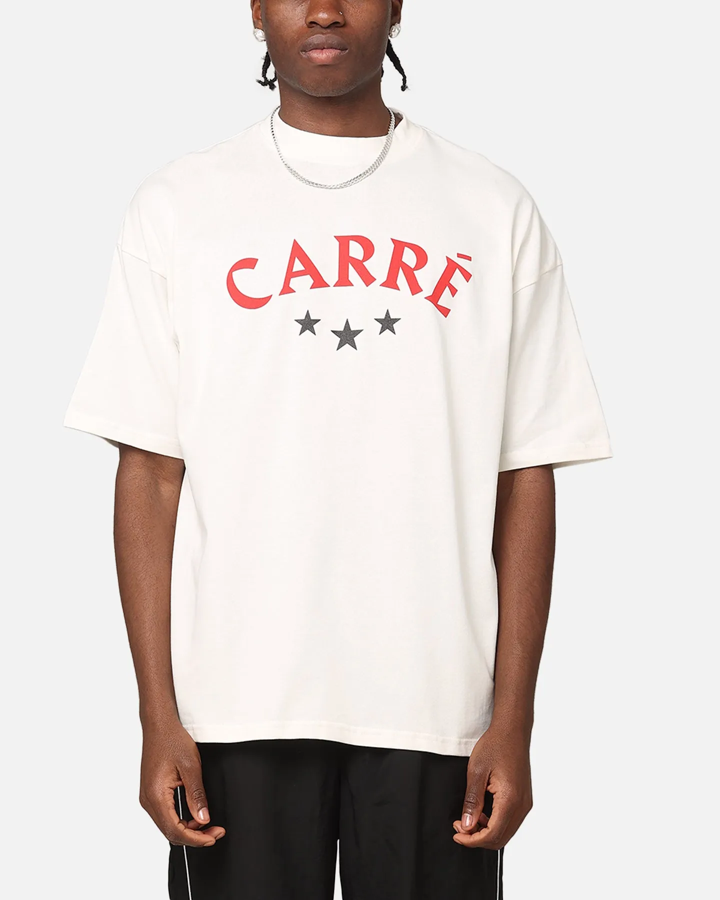 Carre Athletic Prestige Mockneck T-Shirt Off White