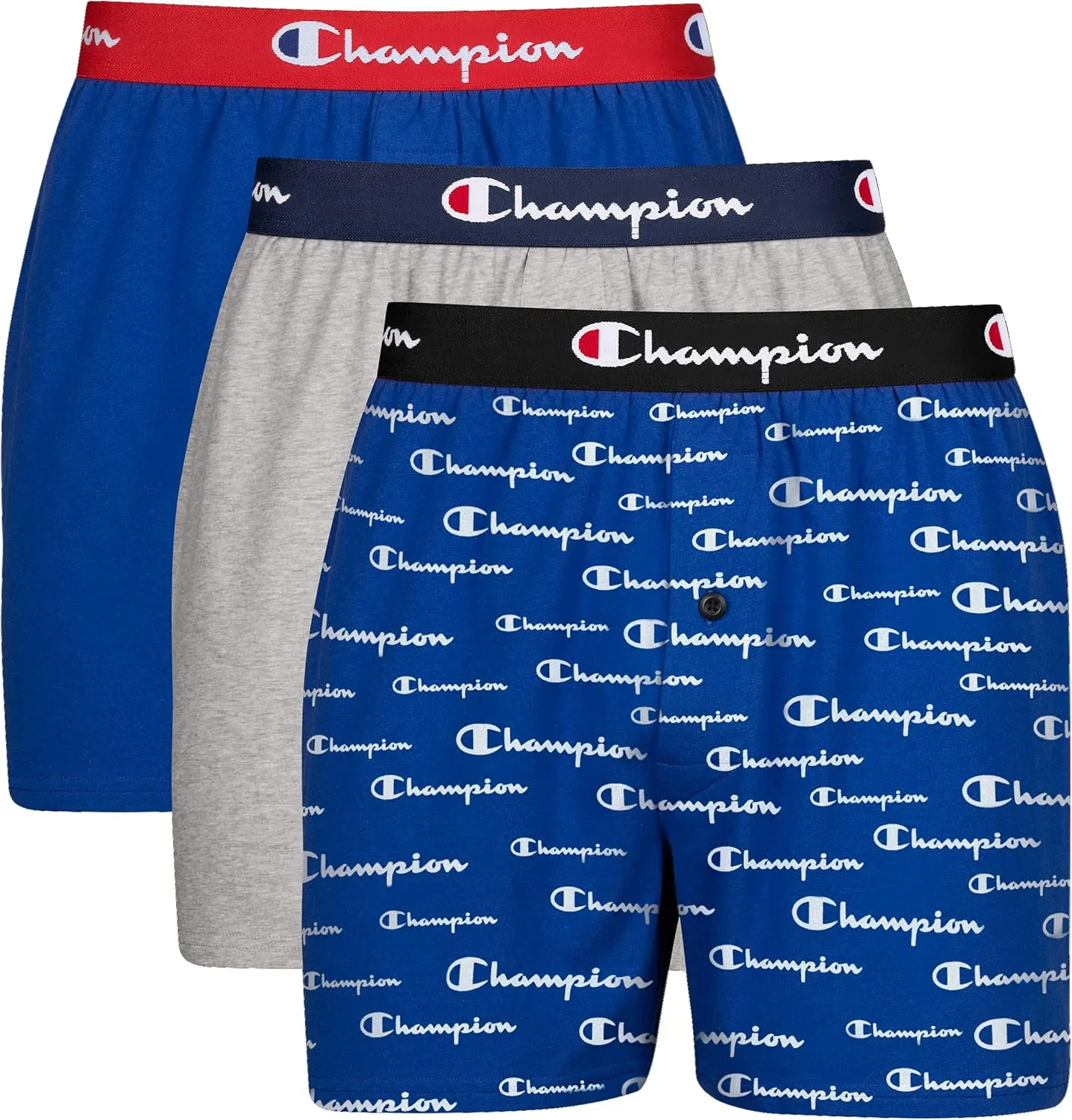 Champion Men's Cotton Stretch 3 Pack Boxer Shorts