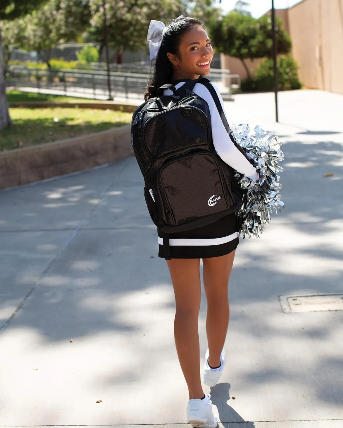 chass Girls Glitter Cheerleading Backpack (Black)
