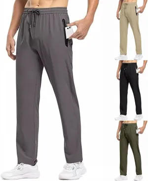 Chinos Slim Fit Men's Pants with Deep Pockets Loose Fit Casual Jogging Trousers for Running Workout