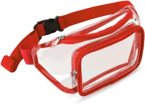Clear Purses for Women - Stadium Approved Fanny Packs, Belt Bags, Crossbody Bags (Red)