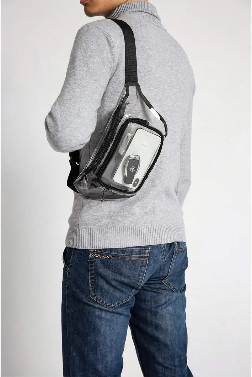 Clear Purses for Women - Stadium Approved Fanny Packs, Belt Bags, Crossbody Bags (Red)