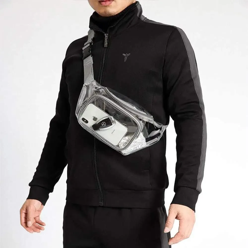 Clear Purses for Women - Stadium Approved Fanny Packs, Belt Bags, Crossbody Bags (White)