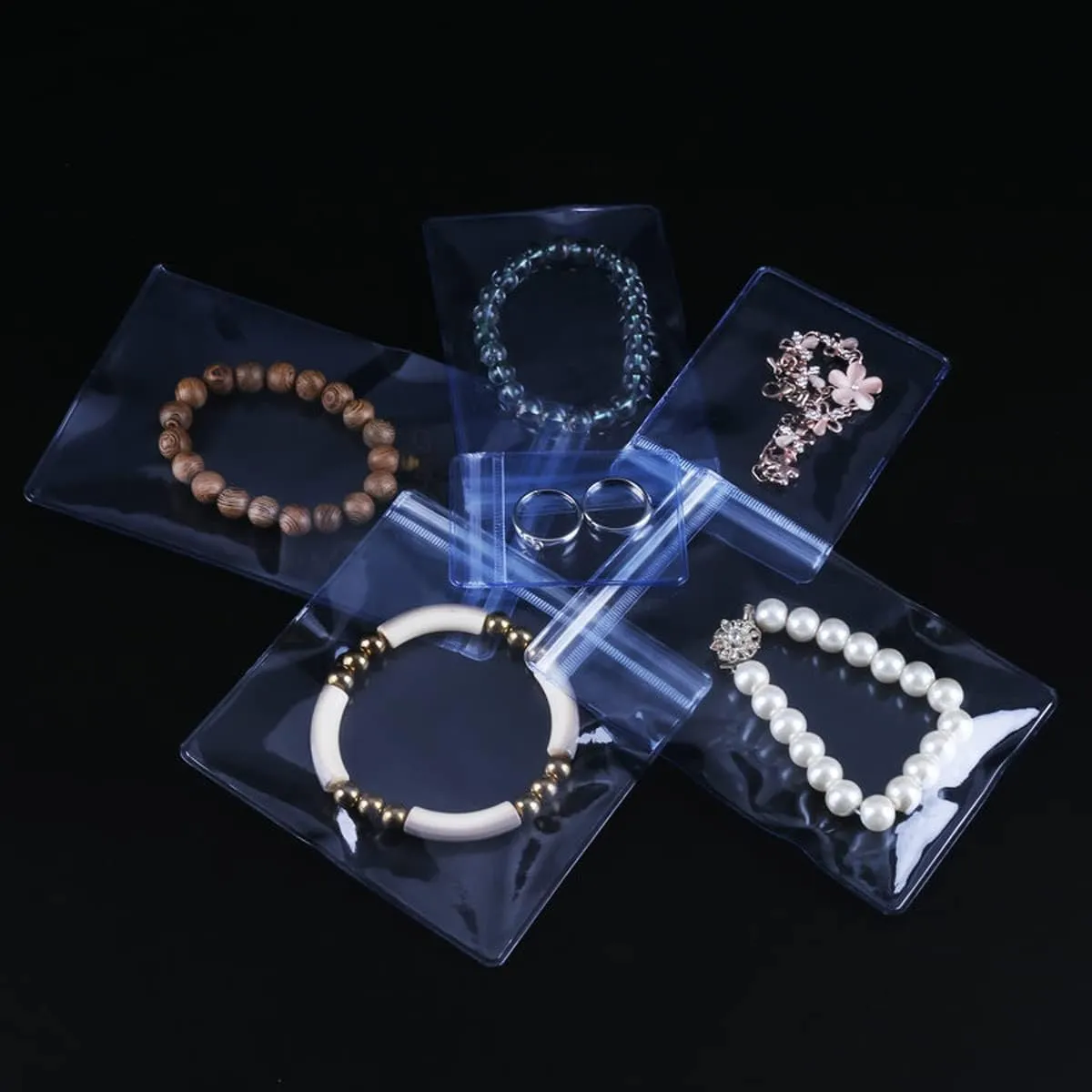Clear PVC Jewelry Storage Bags - Anti-Tarnish & Airtight Zipper Bags 100-Pack (3.2x4.8 Inch) for Rings Earrings Necklaces - Thick Reusable Plastic Pouches