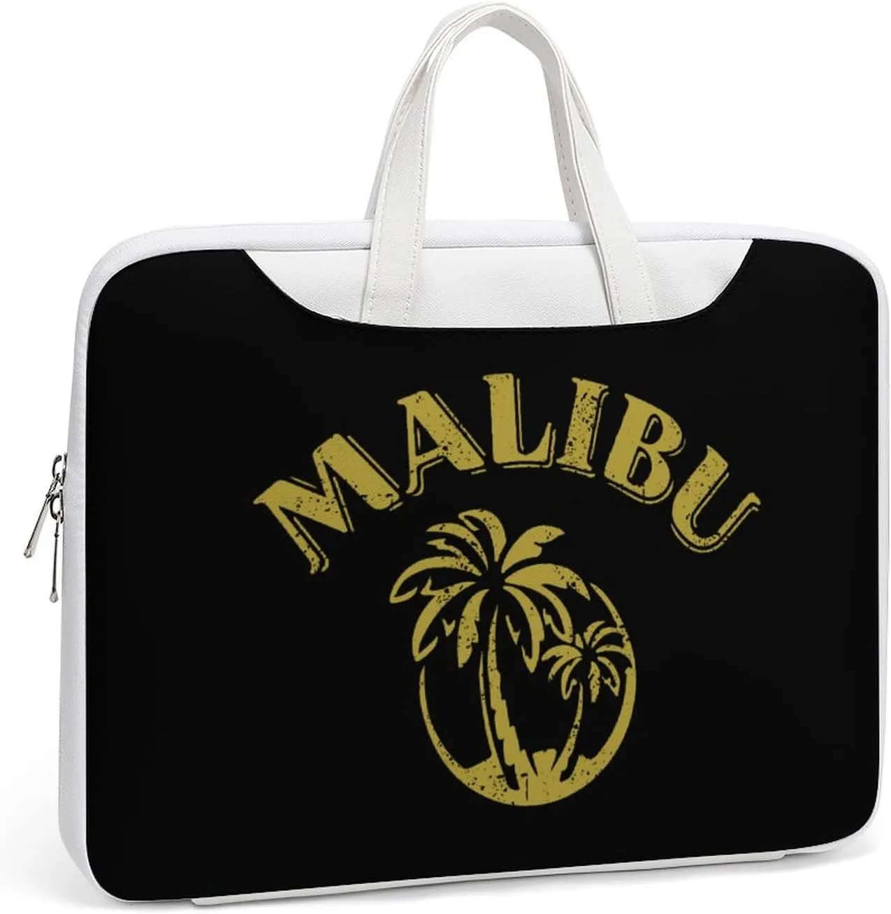 Coconut Trees in Malibu Leather Bag Laptop Case Slim Water Resistant Computer Bags with Handle Briefcase for Work