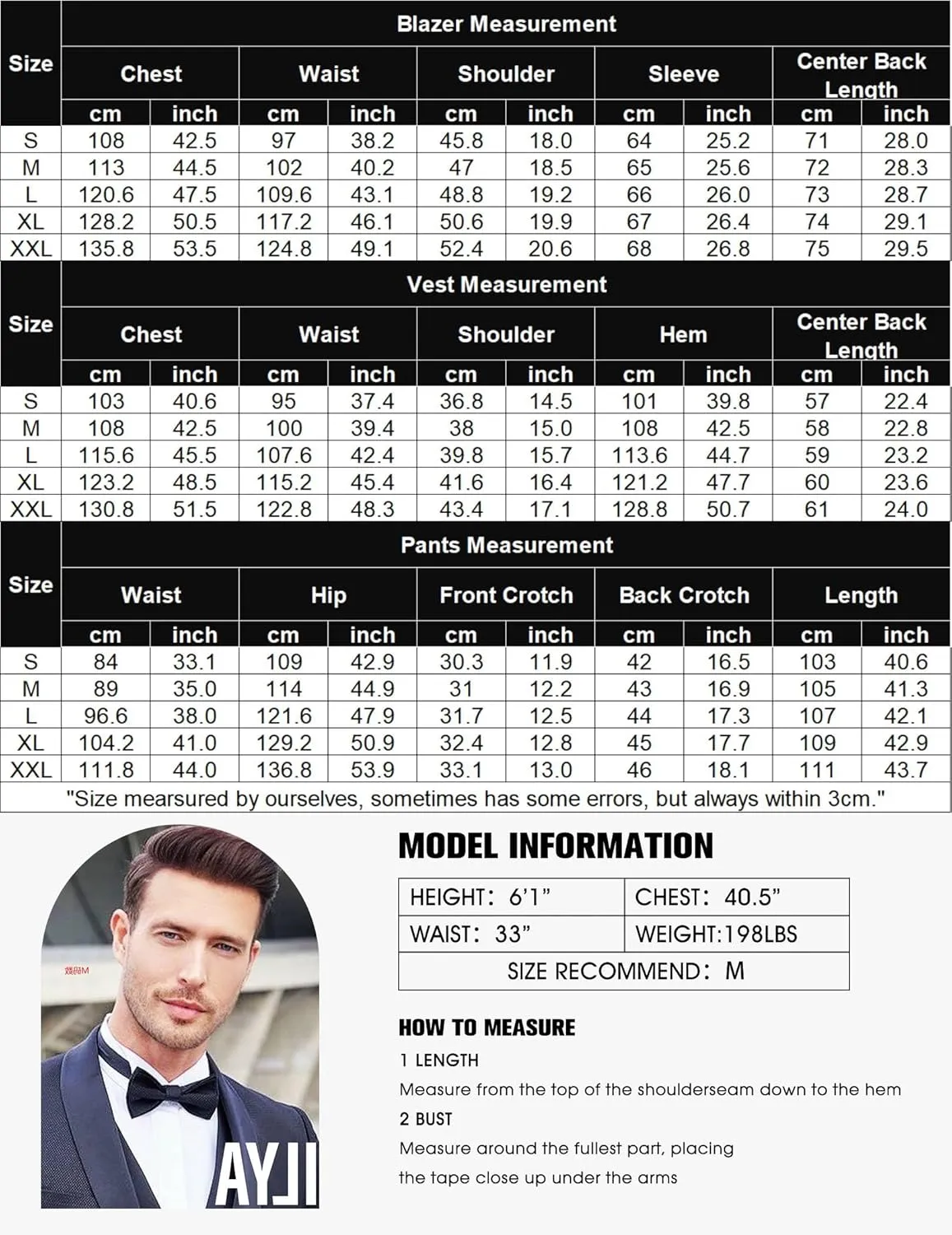 COOFANDY Mens 3 Piece Slim Fit Suits One Button Blazer Vest Suit Pants with Tie