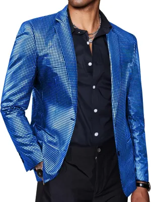 COOFANDY Mens Metallic Jacket Regular Fit Blazer Casual 70s Disco Party Sport Coat