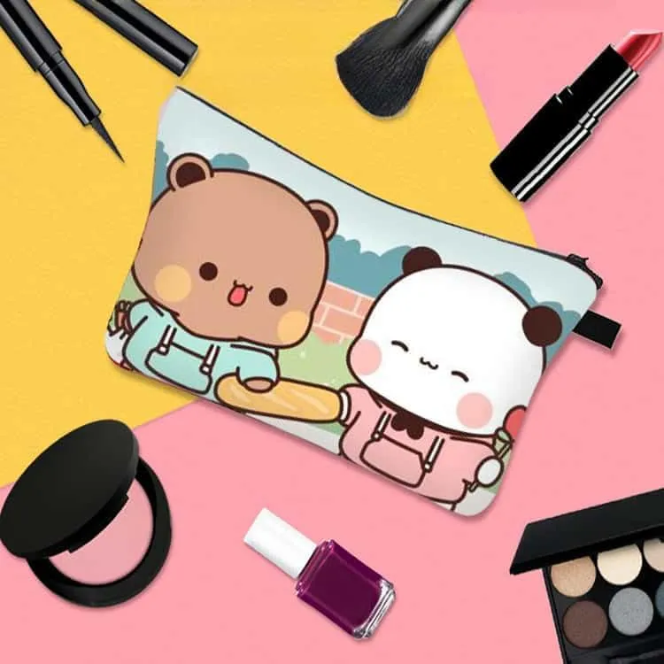 Cosmetic Bag Makeup bags for women,Small makeup pouch Travel bags for toiletries waterproof Bubu Dudu bears Pattern (15)