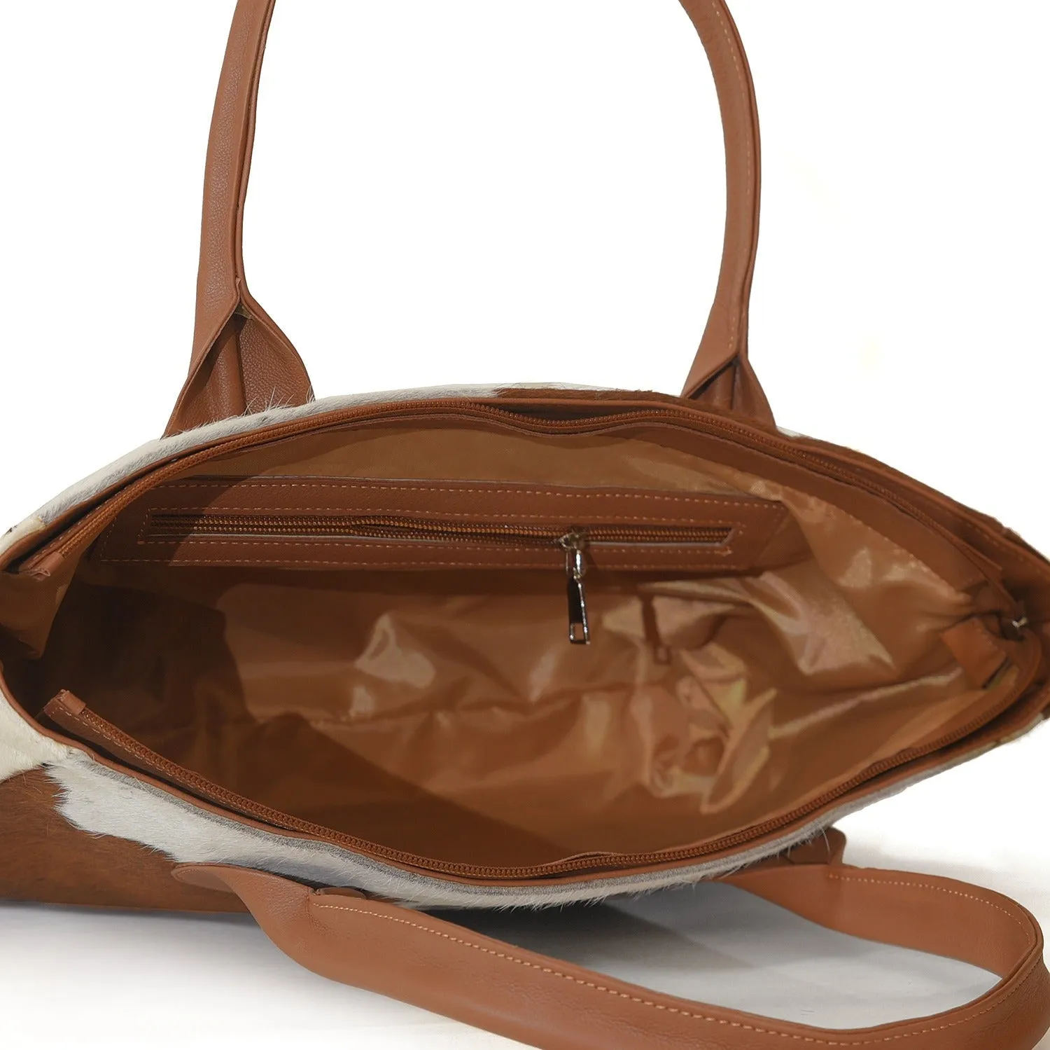 Cowhide Hair On Handbags Brown & white