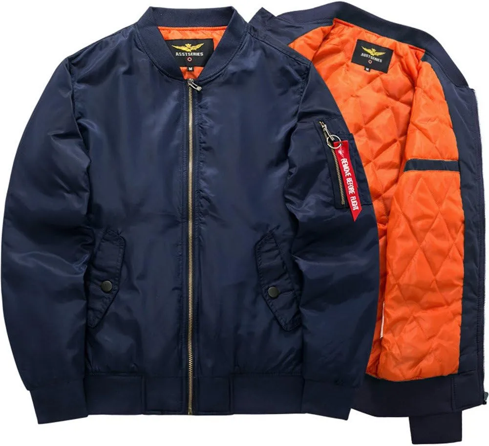 Cresay Men's Sportswear Bomber Jackets Blouson Coats Thick Outwear