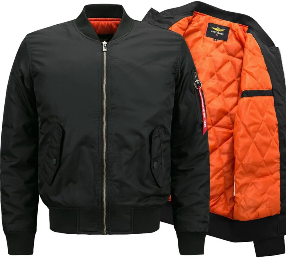 Cresay Men's Sportswear Bomber Jackets Blouson Coats Thick Outwear