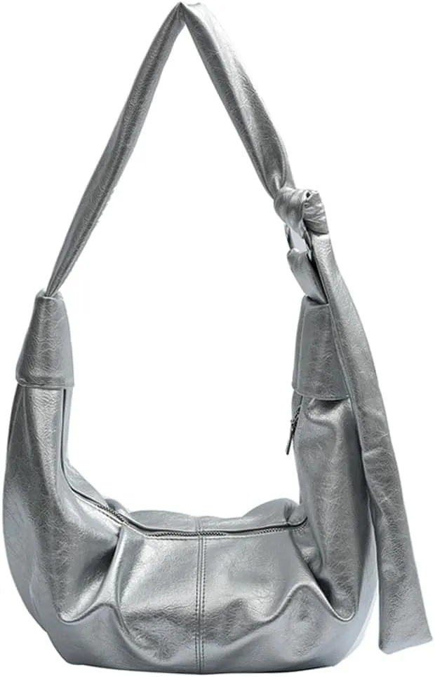 Crescent Hobo Bags for Women Vegan Leather Shoulder Bag Purse Trendy Dumplingg Bag Slouchy Crossbody Bags