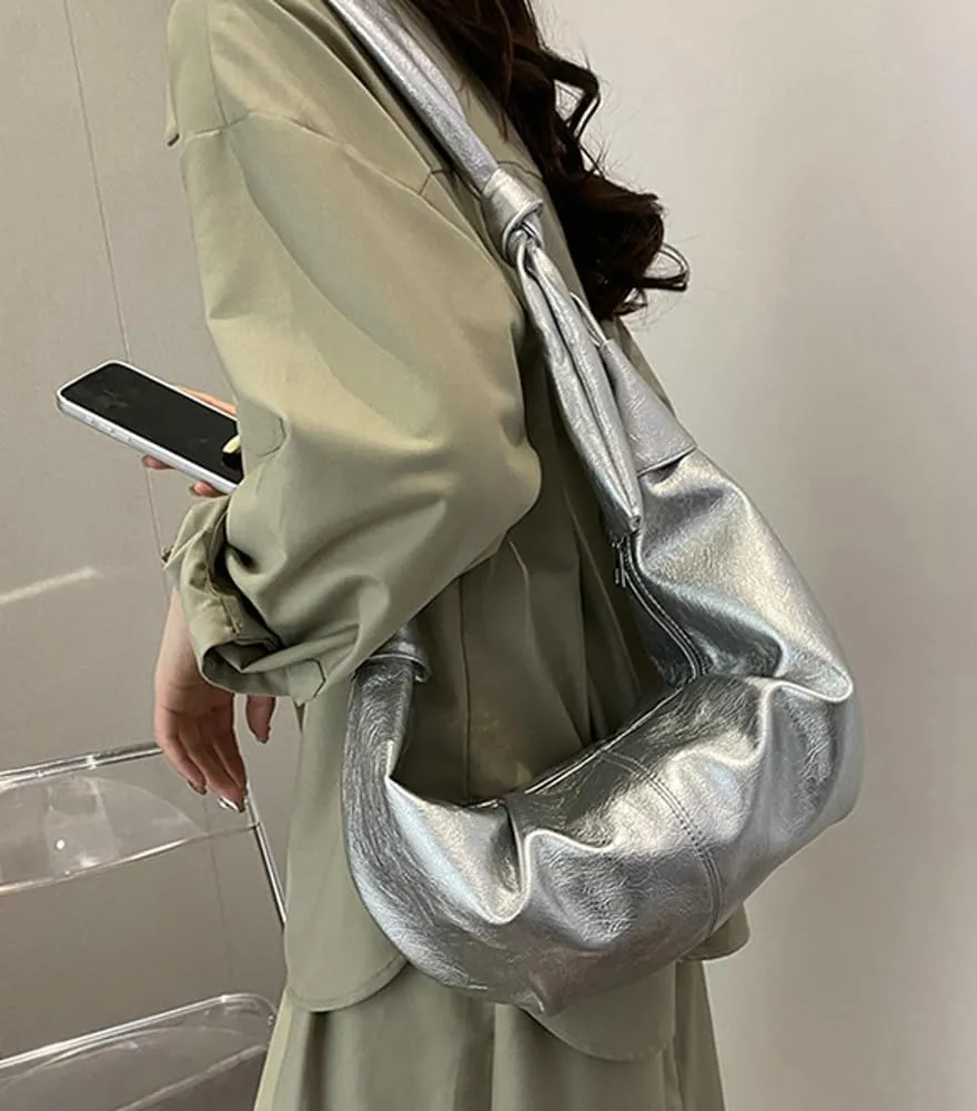Crescent Hobo Bags for Women Vegan Leather Shoulder Bag Purse Trendy Dumplingg Bag Slouchy Crossbody Bags
