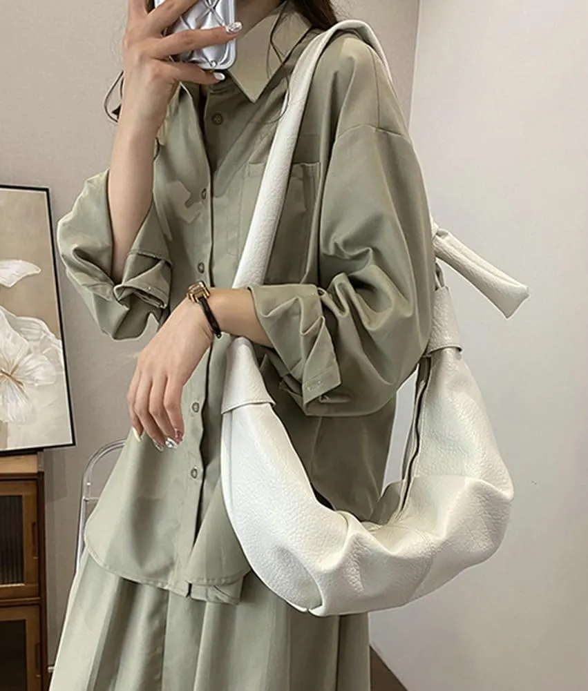 Crescent Hobo Bags for Women Vegan Leather Shoulder Bag Purse Trendy Dumplingg Bag Slouchy Crossbody Bags