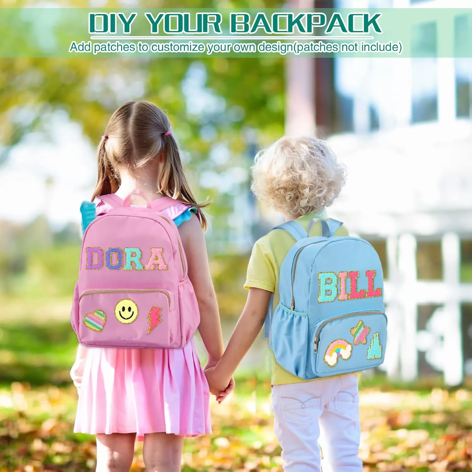 Cunno 4 Pcs Nylon Backpack for School Preppy Bookbags Bulk Girls Boys School Bags Toddler Backpack Waterproof Travel Bag (Blue, Pink, Green, Purple)