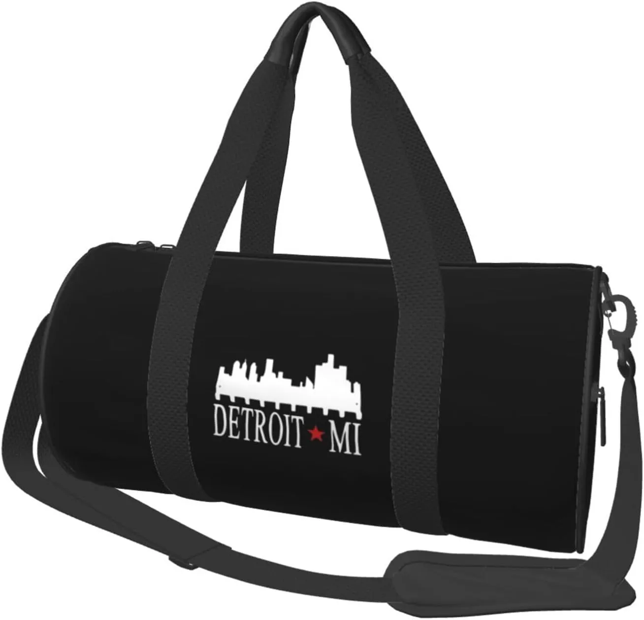Detroits Michigan Convertible Garment Bag with Shoulder Strap, Carry on Garment Duffel Bag for Men Women - Rolling Foldable for Travel Luggage Bags (Black)