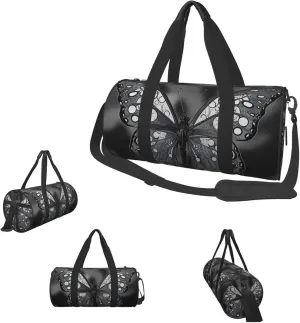 Duffle Bags Black Color Butterfly Gym Bag for Men Women Waterproof Travel Duffle Bags Convertible Carry on Garment Bag for Travel Sports