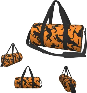 Duffle Bags Black Gibbon Monkey Gym Bag for Men Women Waterproof Travel Duffle Bags Convertible Carry on Garment Bag for Travel Sports