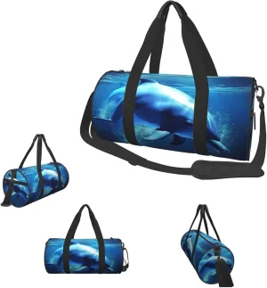 Duffle Bags Blue ocean dolphin Gym Bag for Men Women Waterproof Travel Duffle Bags Convertible Carry on Garment Bag for Travel Sports