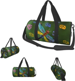 Duffle Bags Colorful Dragonfly Gym Bag for Men Women Waterproof Travel Duffle Bags Convertible Carry on Garment Bag for Travel Sports