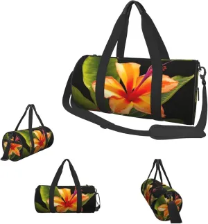 Duffle Bags Tropical flower Gym Bag for Men Women Waterproof Travel Duffle Bags Convertible Carry on Garment Bag for Travel Sports