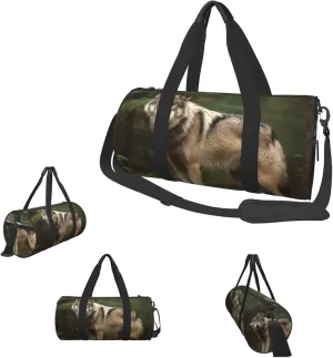 Duffle Bags Wolf Gym Bag for Men Women Waterproof Travel Duffle Bags Convertible Carry on Garment Bag for Travel Sports