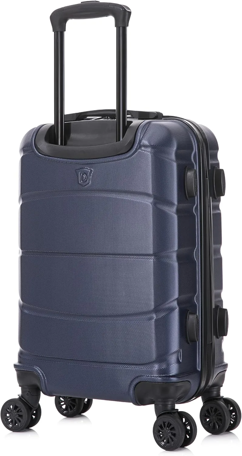 DUKAP SENSE Hardside Luggage with Spinner Wheels | 20 in Durable Lightweight Carry on Suitcase for Travel | Zipper Clouser Suit Case with Gel Handles and Trolley | Blue