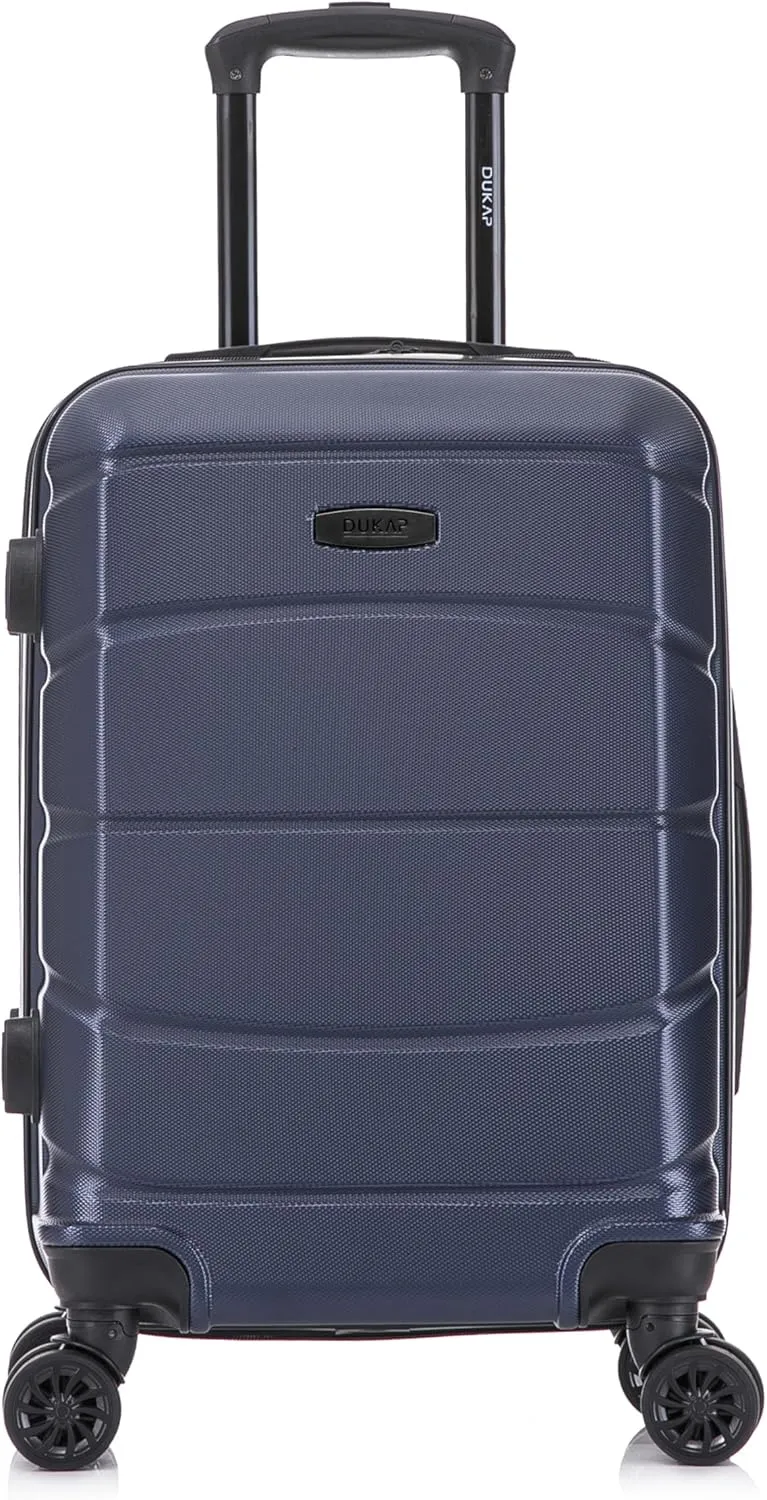 DUKAP SENSE Hardside Luggage with Spinner Wheels | 20 in Durable Lightweight Carry on Suitcase for Travel | Zipper Clouser Suit Case with Gel Handles and Trolley | Blue
