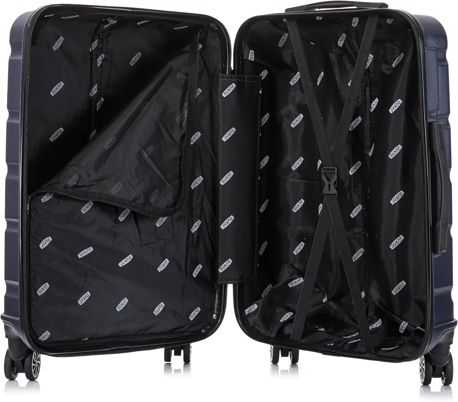 DUKAP SENSE Hardside Luggage with Spinner Wheels | 24 in Durable Lightweight Medium Checked Suitcase for Travel | Zipper Clouser Suit Case with Gel Handles and Trolley | Blue