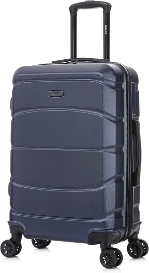 DUKAP SENSE Hardside Luggage with Spinner Wheels | 24 in Durable Lightweight Medium Checked Suitcase for Travel | Zipper Clouser Suit Case with Gel Handles and Trolley | Blue