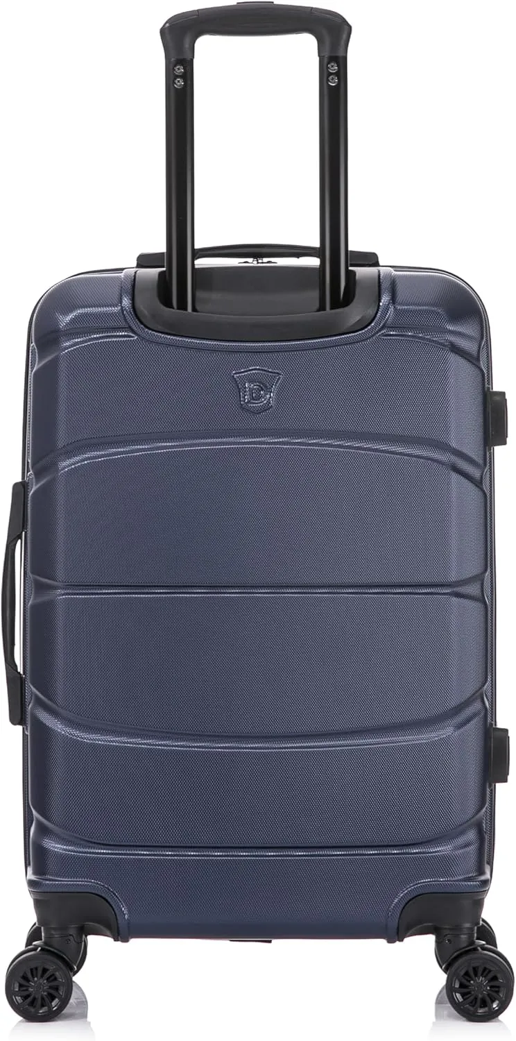 DUKAP SENSE Hardside Luggage with Spinner Wheels | 24 in Durable Lightweight Medium Checked Suitcase for Travel | Zipper Clouser Suit Case with Gel Handles and Trolley | Blue
