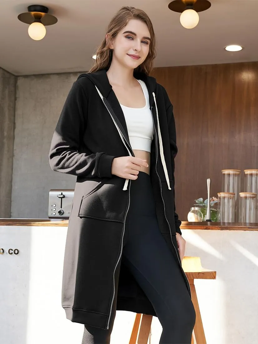 DUOYANGJIASHA Womens Hoodies Fashion Sweatshirts: Full Zip Up Winter Fleece Pullover Hoodies Fall Long Jackets with Pockets