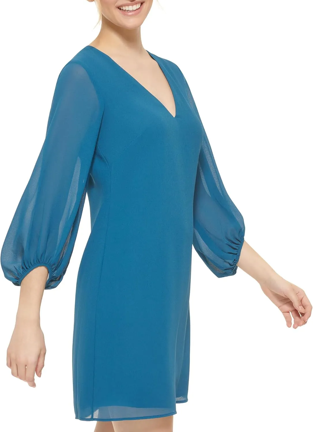 Eliza J Women's 3/4 Sleeve V-Neck Short Dress